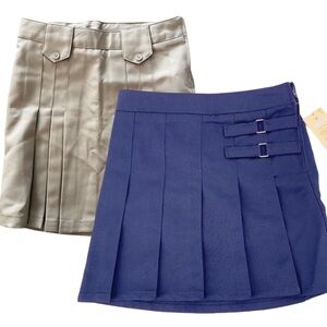 Stylish Blue and Tan Girls School Uniforms Set